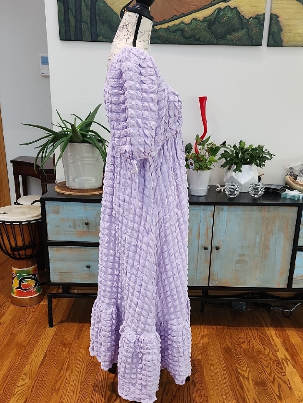 Bubble Puff Sleeve Lilac Maxi Dress - NWT - Picture 5 of 13